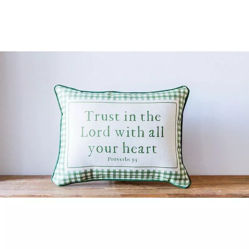 Trust in the Lord Gingham Pillow