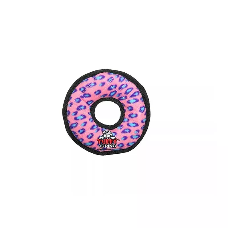 Tuffy’s Ultimate Ring Dog Toy, pink leopard