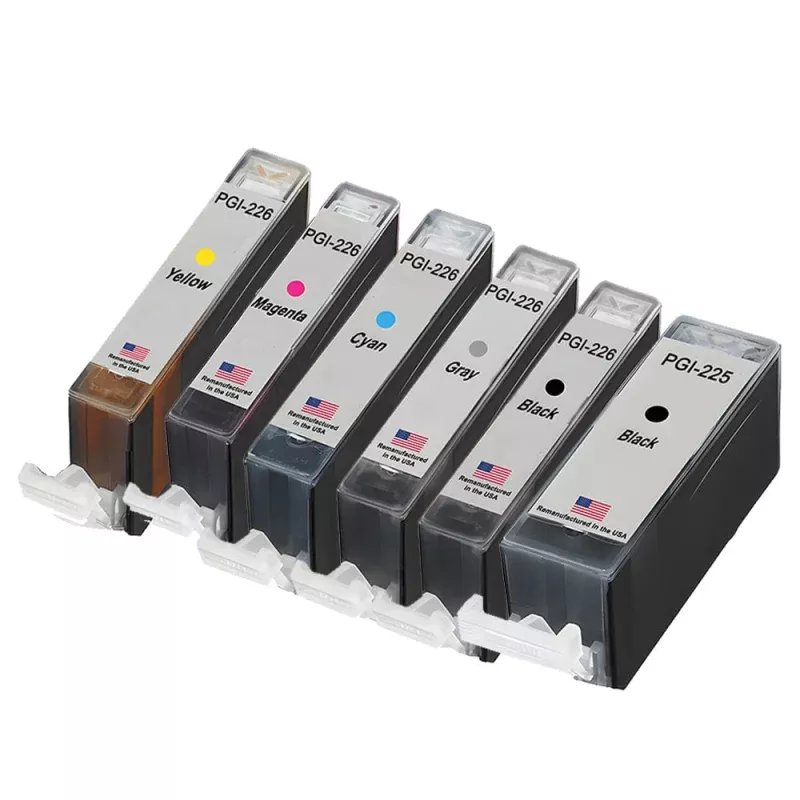 U.S. Remanufactured for Canon PGI-225 Black / CLI-226 5 Color Combo 6 Pack