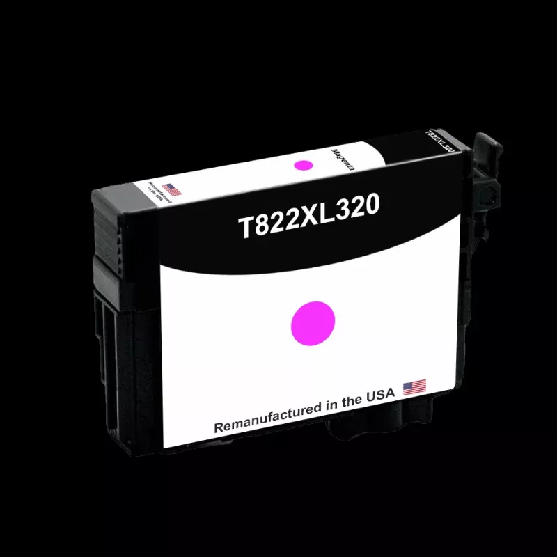U.S. Remanufactured for Epson T822XL High Yield Magenta Ink Cartridge, T822XL320