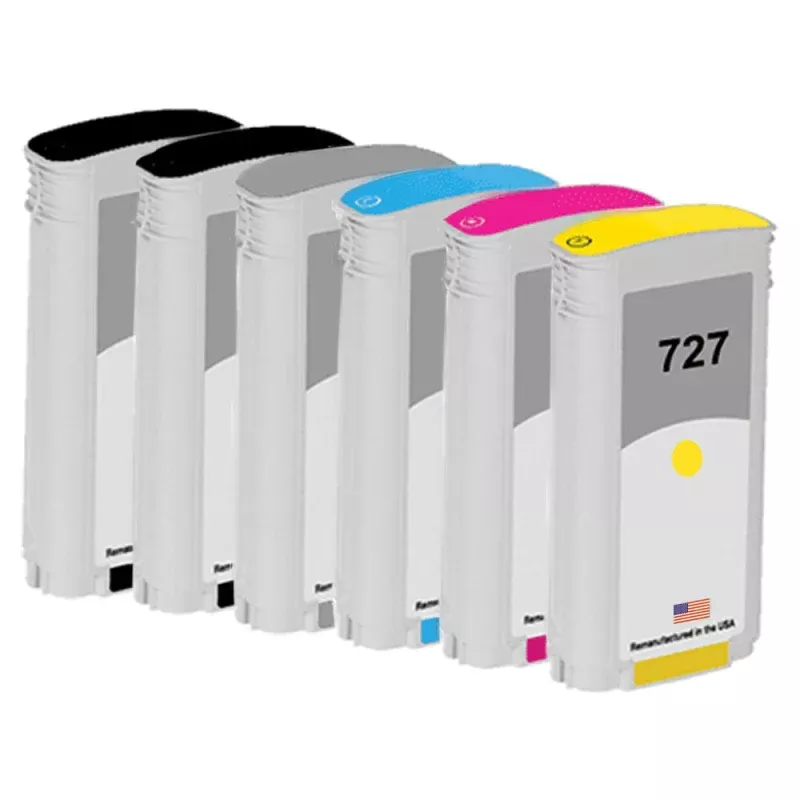 U.S. Remanufactured for HP 727 130ml 6 Color Combo Pack