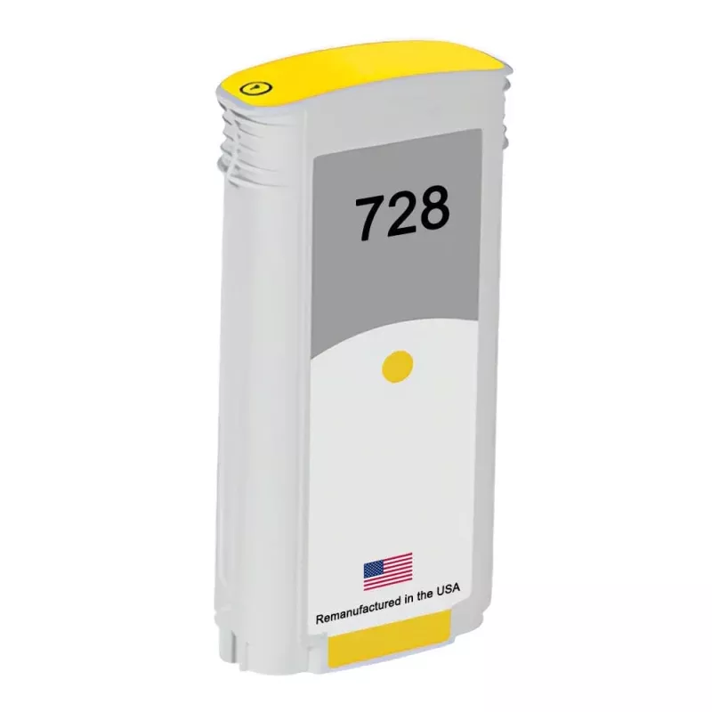 U.S. Remanufactured for HP 728 130ml (F9J65A) Yellow Ink Cartridge
