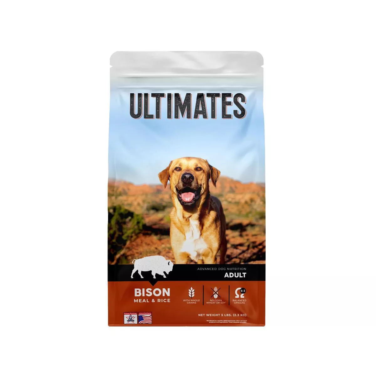 Ultimates Dry Dog Food Bison & Rice 5 lb