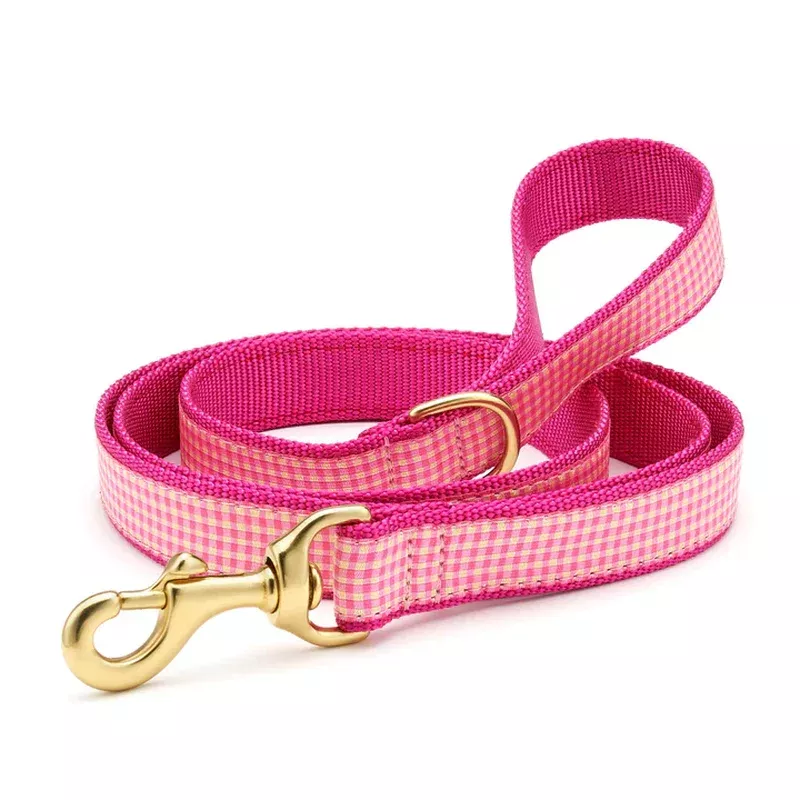 Up Country 5′ Narrow Pink Gingham Lead