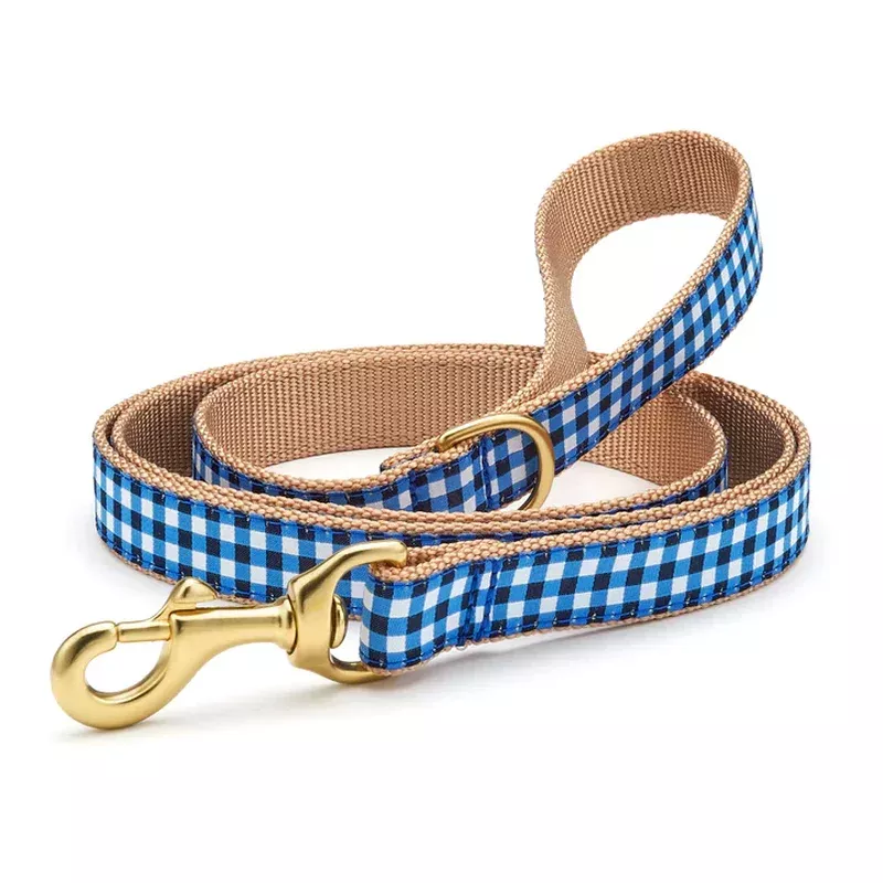 Up Country 5′ Wide Navy Gingham Lead