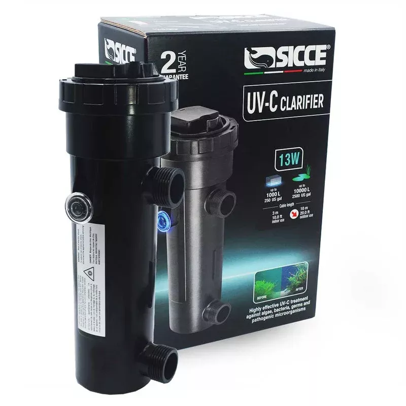 UV-C (13 Watt) 20′ Extra Long Cord Clarifier Ultraviolet UV Sterilizer – Sicce