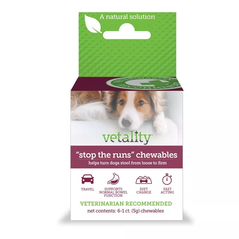 Vetality Stop the Runs Chewables for Dogs 6 ct