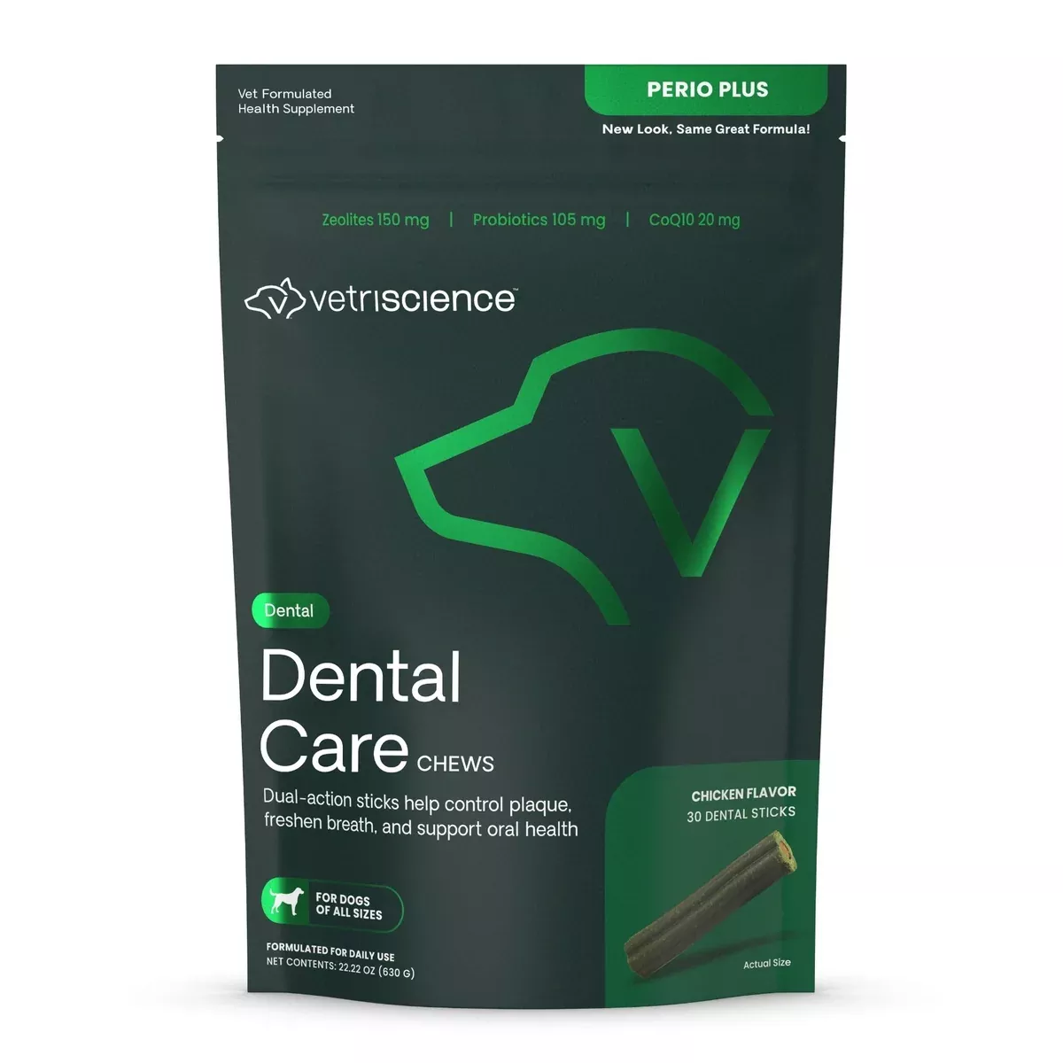 Vetriscience Dental Support Dog Chews – Chicken – 30 Count