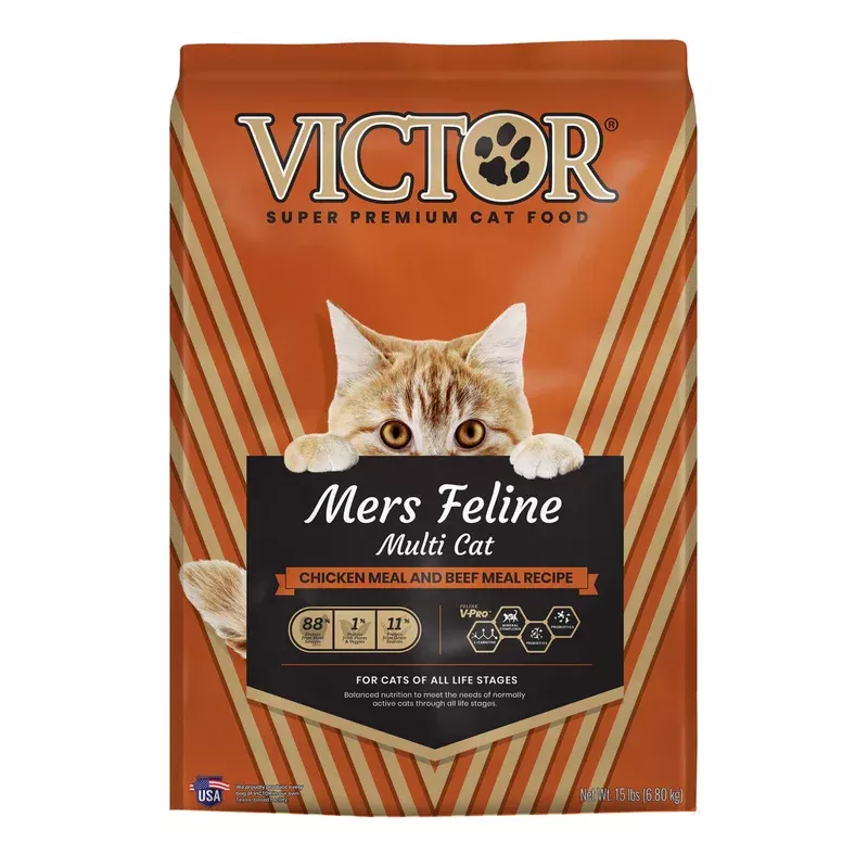 Victor Super Premium Dog Food Mer’s Classic Feline Dry Cat Food Chicken & Beef 15lb