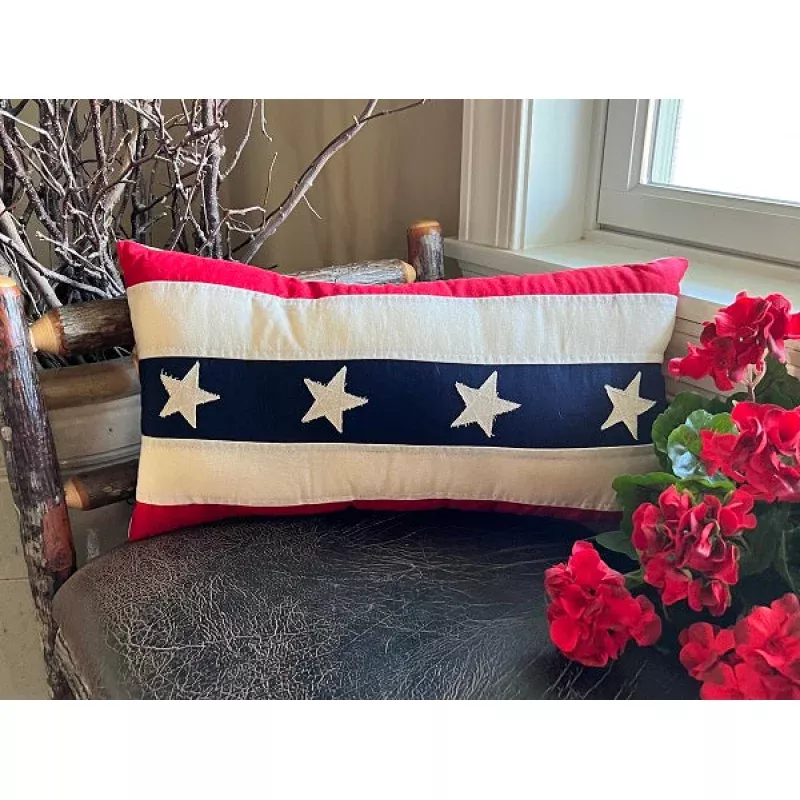 Vintage Stars and Stripes Bolster Pillow