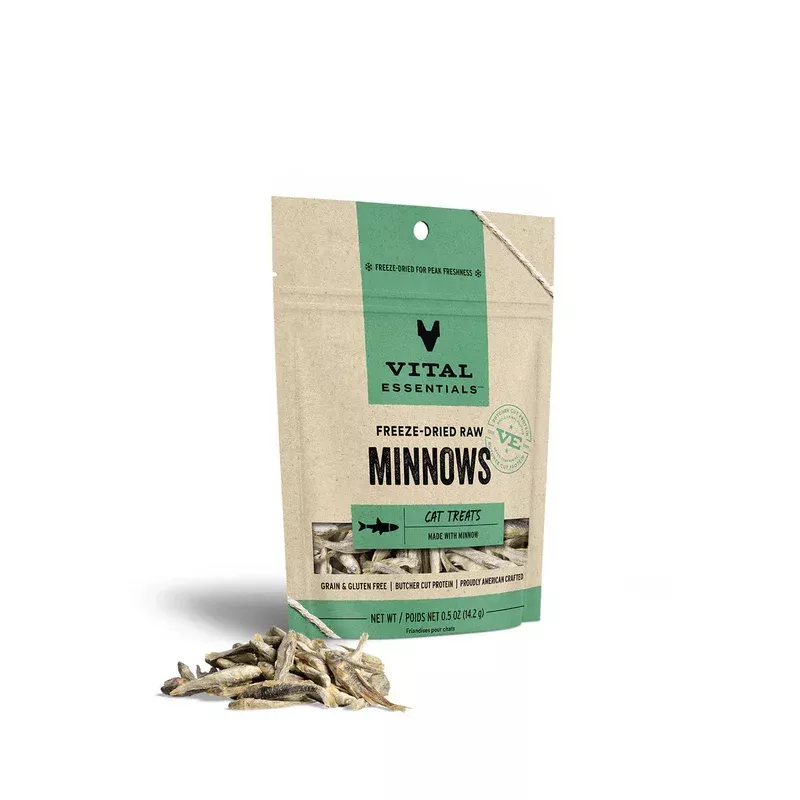 Vital Essentials Freeze-Dried Minnows Cat Treats, 0.5 oz