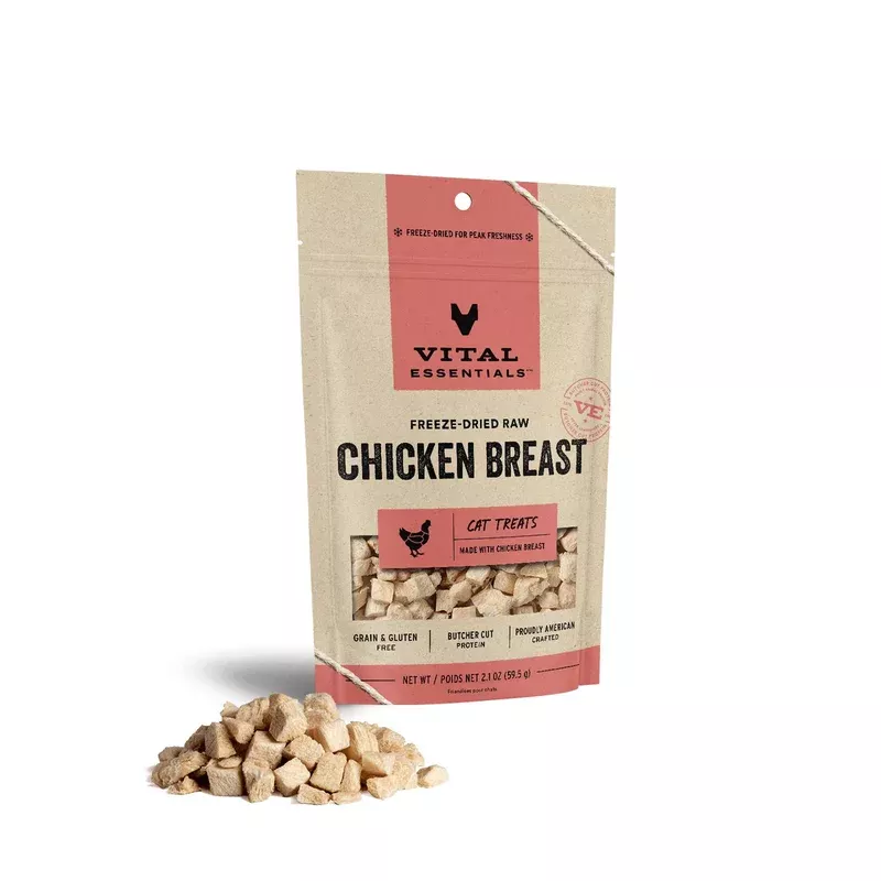 Vital Essentials Freeze-Dried Raw Chicken Breast Cat Treats, 2.1 oz
