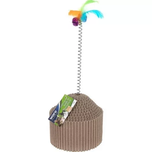 Ware, Corrugated Bat-N-Bounce Cat Toy, 4.75X4.75X15.75