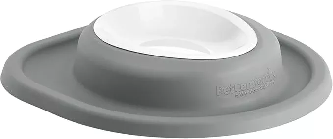 WeatherTech Single Low Pet Feeding System w/Plastic Dog/Cat Bowls - 8 oz (1 Cup) Dark Grey (PSL0801DG)