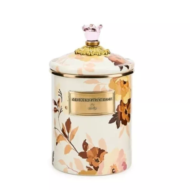 Wild Rose White Medium Canister
