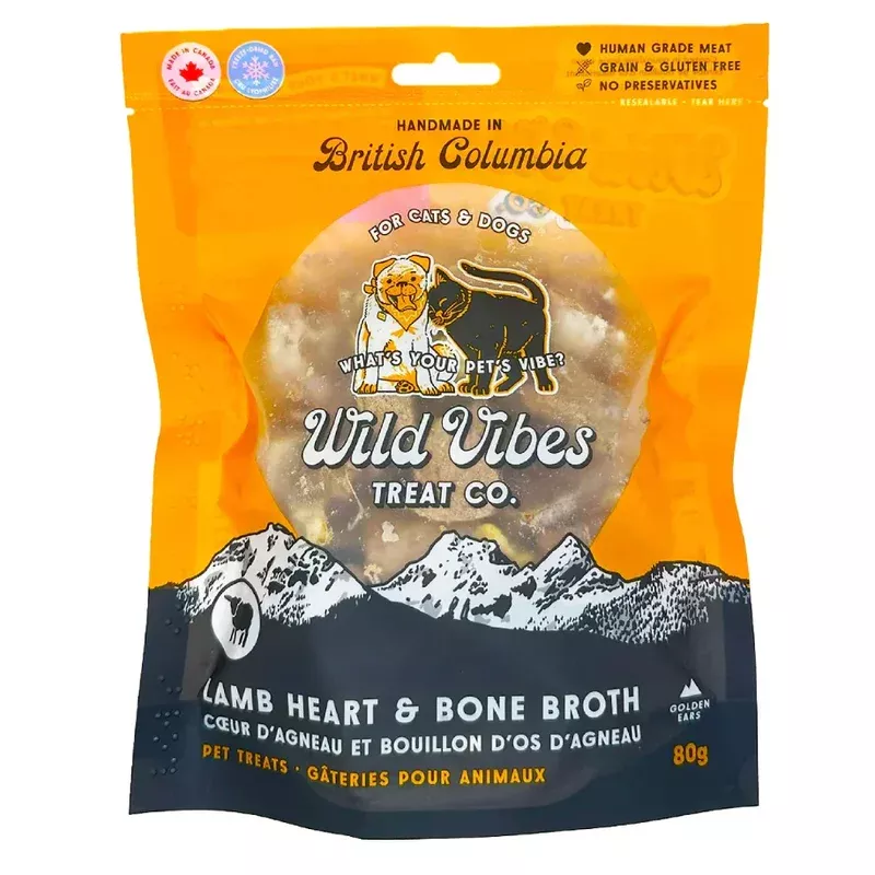 Wild Vibes Lamb Heart & Bone Broth Treats 80g