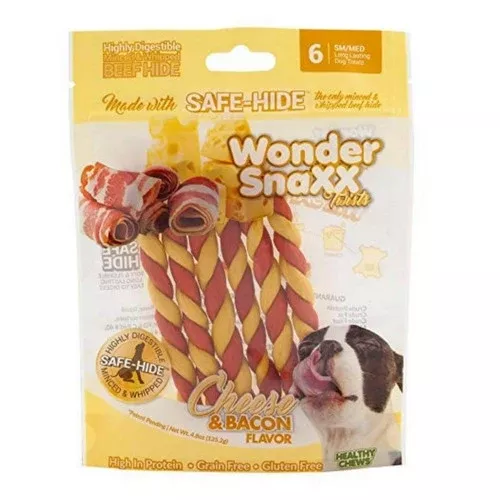 Wonder SnaXX, Wonder SnaXX Twists Dog Treats, 1 Each / 4.8 Oz / Small, Medium / Cheese And Bacon