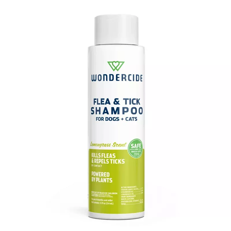 Wondercide Flea & Tick Liquid Shampoo Dogs + Cats Lemongrass 12oz