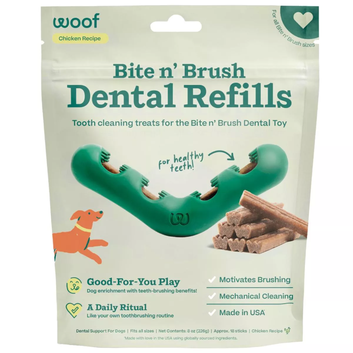 Woof Bite N Brush Refill 18 Pk