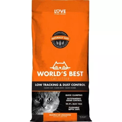 Worlds Best Cat Litter, World’S Best Cat Litter Low Track & Dust Control, 28 Lbs,Unscented