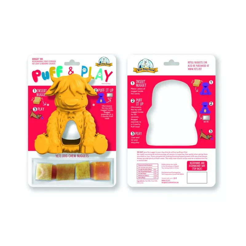 Yeti Dog Chew Puff & Play Hangry Yak Yellow