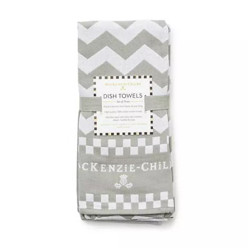 Zig Zag Dish Towels Sterling