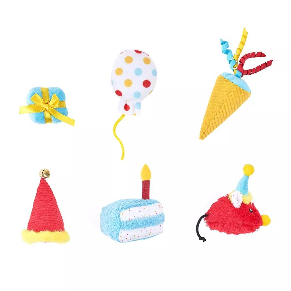 ZippyClaws 6-Pack – Birthday Party Cat Toy