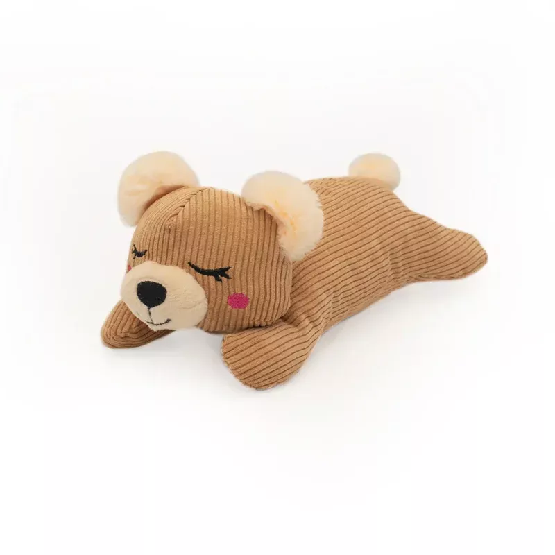 ZippyPaws Snooziez with Shhhqueaker – Bear