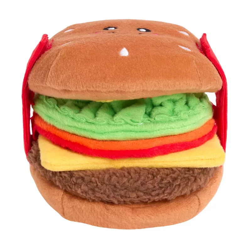 ZippyPaws Snufflerz Stacks Cheeseburger Plush Interactive Dog Toy