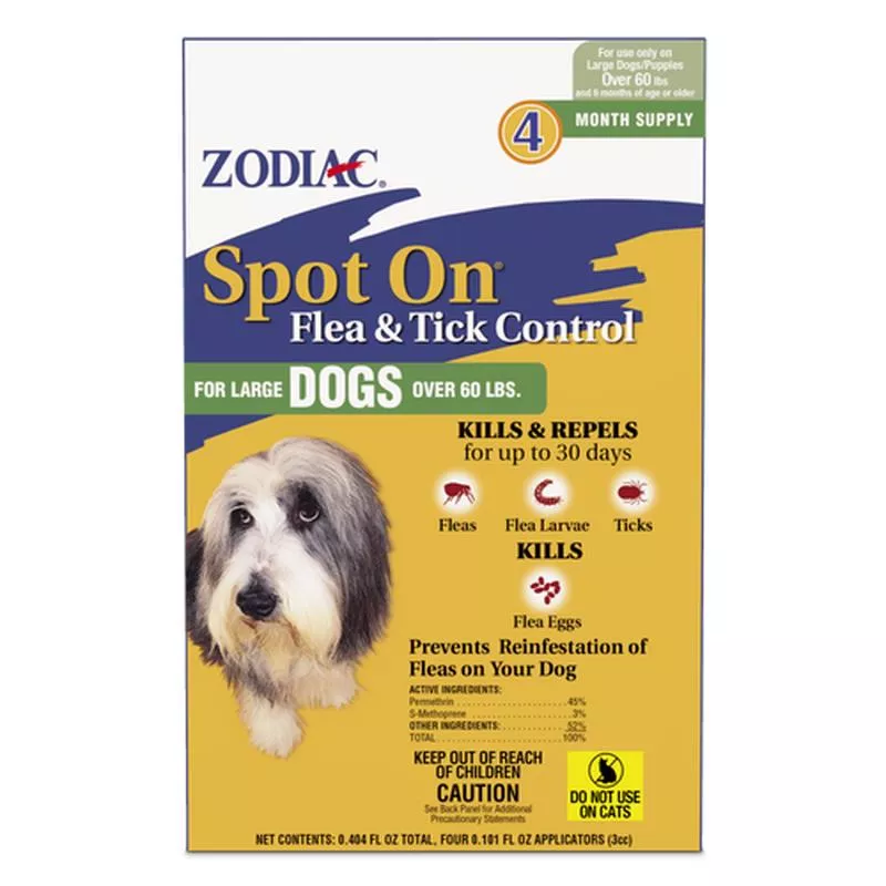 Zodiac Spot On Flea & Tick Control Large Dogs Over 60 Pounds 4 Pack – Default Title