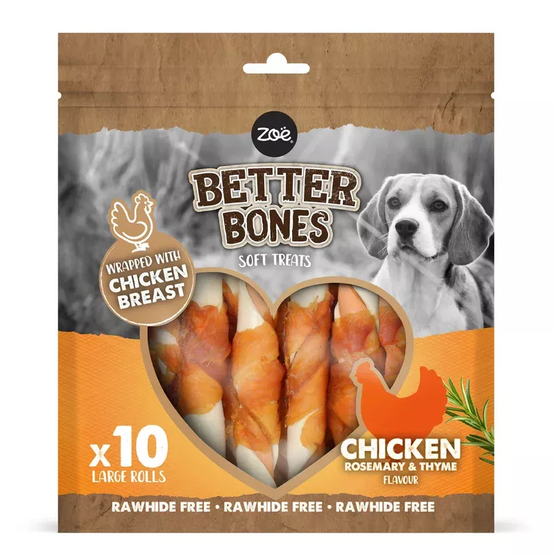 Zoe Better Bones Chicken Wrap Large Rolls for Dogs