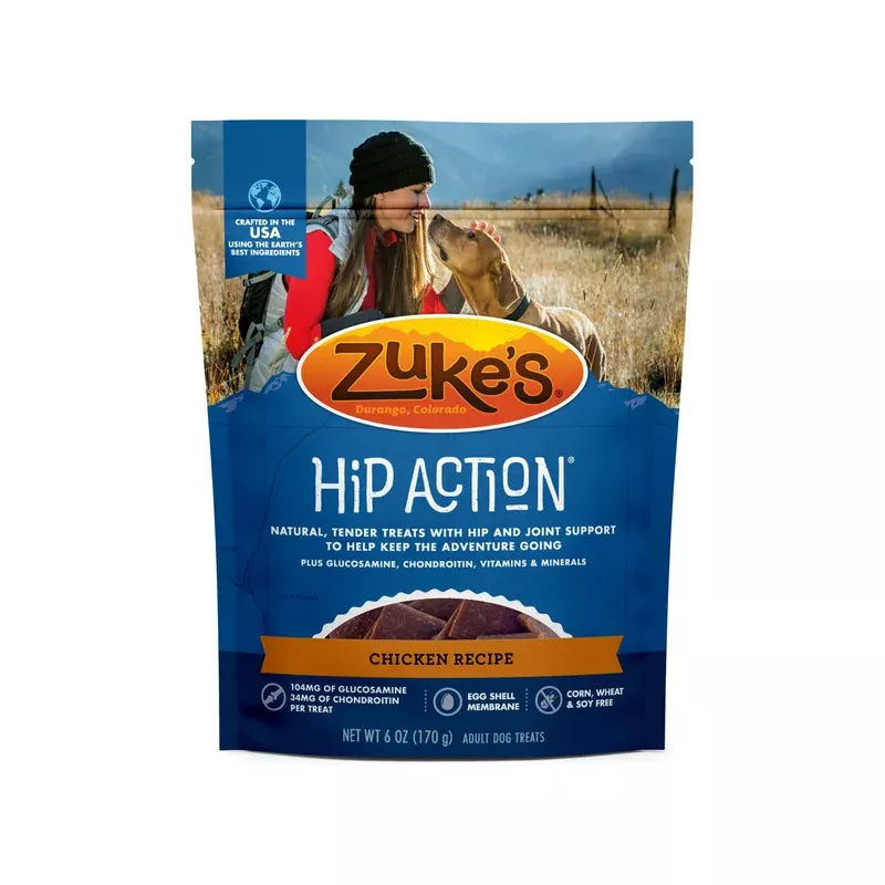 Zuke’s Hip Action Natural Dog Treats, Peanut Butter Recipe 6Oz