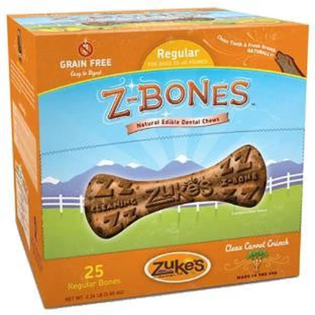 Zuke’s Performance Z-Bone Regular Clean Carrot Crunch – Shelf-Counter Display Box 25 Ct.