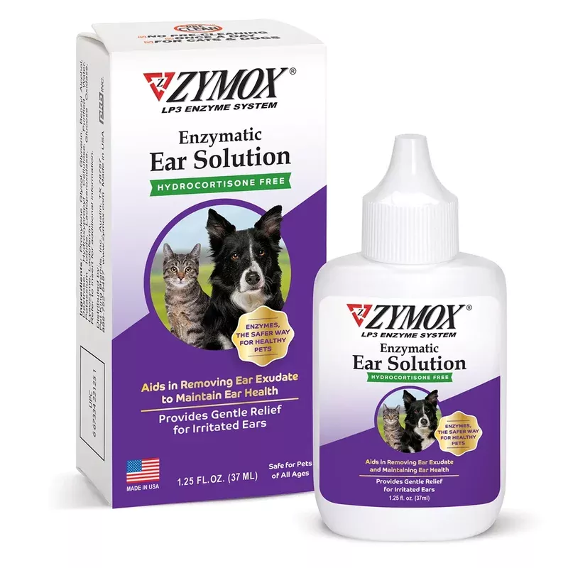 Zymox Ear Solution w/out hydrocortisone – 1.25 oz. bottle
