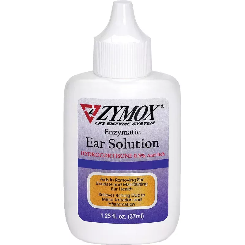 Zymox Ear Solution with .5% Hydrocortisone for Dogs & Cats, 1.25-oz bottle